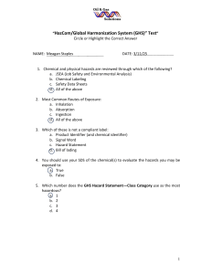 HazCom GHS Test Questions & Answers