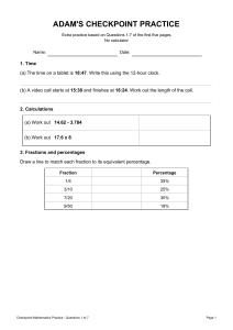 Adam's Checkpoint Math Practice Worksheet