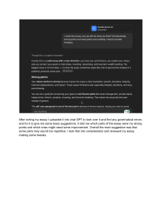 Using ChatGPT for Essay Review: A Personal Experience
