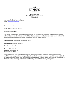 MOS2285B Global Business Environment Course Outline