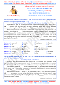 2026 Vietnam High School Graduation English Mock Test