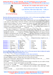 Vietnam National High School Graduation Exam 2026 English Practice Test