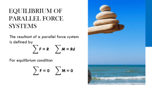 Equilibrium of Parallel Force Systems