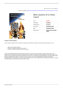 Best Lessons of a Chess Coach: Improve Your Chess Strategy