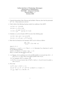 MA11003 Advanced Calculus Tutorial Sheet 1