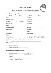 Client Case Workup Form - Brain Health Clinic
