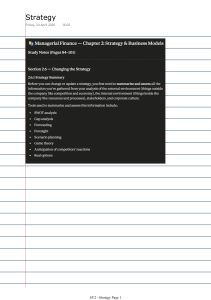Managerial Finance Chapter 2: Strategy & Business Models Study Notes