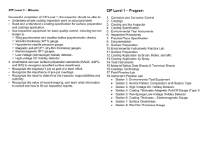 CIP Level 1 Coating Inspection Program
