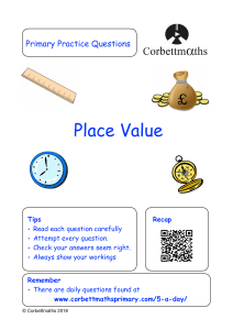 Primary Math Practice: Place Value Questions