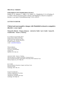 Modafinil in OCD: Clinical and Neurocognitive Case Report