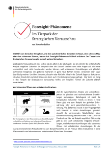 Foresight-Ph&auml;nomene: Im Tierpark der Strategischen Vorausschau