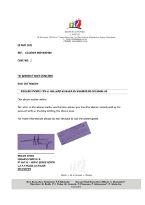 Edgars Stores Ltd Account Settlement Letter