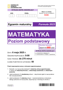 Egzamin Maturalny Matematyka Poziom Podstawowy 2023