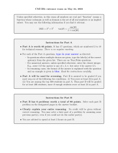 CMI BSc Entrance Exam May 2025