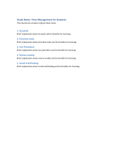 Time Management Study Notes for Students