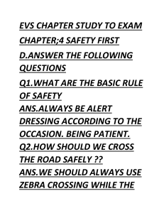 EVS Chapter 4 Safety First Study Guide