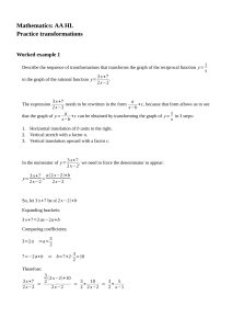 Mathematics AA HL Practice Transformations: Worked Examples