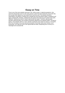 Essay on Time: Value and Management of Time