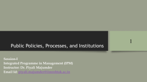 Public Policies, Processes, and Institutions Course Outline