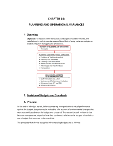 Chapter 14: Planning and Operational Variances