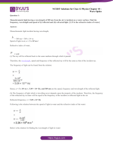 NCERT Solutions Class 12 Physics Chapter 10 Wave Optics