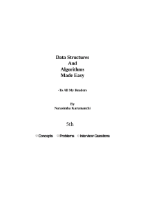 Data Structures and Algorithms Made Easy 5th Edition