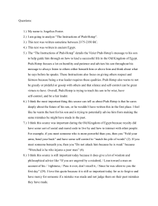 Analysis of Ptah-Hotep's Instructions