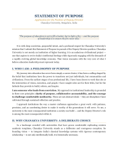 Statement of Purpose for Deputy Director at Chanakya University