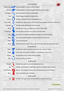 Blood on the Clock Tower Character Roles & Rules
