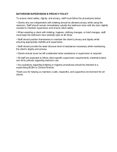 Bathroom Supervision & Privacy Policy for Staff
