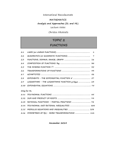 IB Math Functions Lecture Notes
