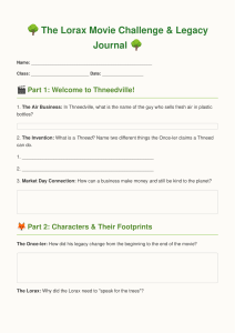 The Lorax Movie Challenge & Legacy Journal Worksheet