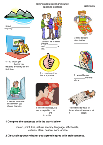 ESL Travel & Culture Speaking Exercise