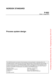 NORSOK Standard P-002: Process System Design
