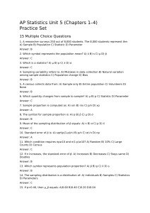 AP Statistics Unit 5 Practice Set