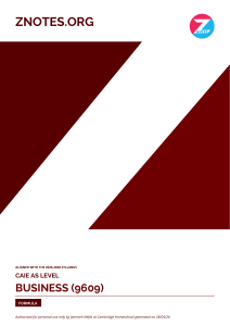 CAIE AS Level Business Formula Sheet (9609)
