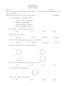 Mathematics 7 Quarter 1 Quiz 1: Polygons & Angles