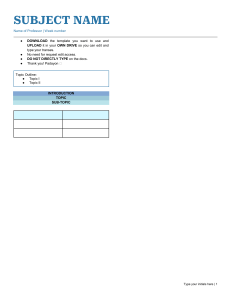 Subject Outline Template