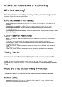 Foundations of Accounting: Core Concepts & IFRS