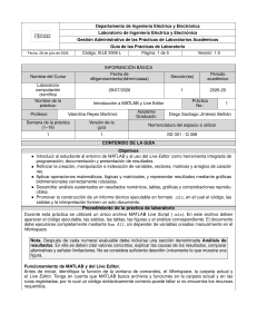 Gu&iacute;a de Pr&aacute;cticas de Laboratorio: MATLAB y Live Editor