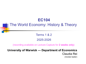 EC104: The World Economy History & Theory
