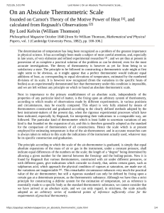 Lord Kelvin's Absolute Thermometric Scale Paper (1848)