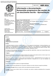 NBR 6024: Numera&ccedil;&atilde;o Progressiva de Documentos
