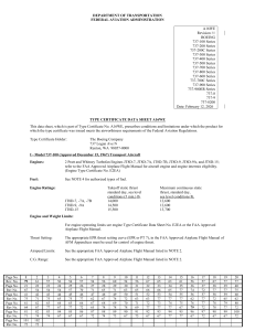 FAA Type Certificate Data Sheet A16WE for Boeing 737 Series