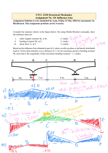CIVL 2330 Structural Mechanics Assignment 10: Influence Line