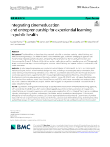 Integrating Cinemeducation and Entrepreneurship in Public Health Education