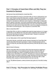Grand Slam Offers & Pricing Principles for Business