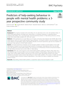 Predictors of help-seeking in mental health: 3-year community study