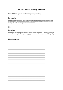 HAST Year 10 Writing Practice: Persuasive & Narrative Tasks