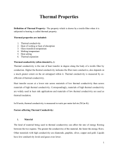 Thermal Properties of Textile Fibers